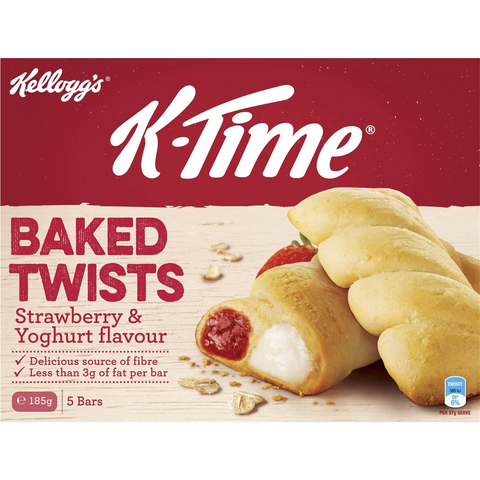 Kellogg's K-time Baked Twists Strawberry & Yoghurt Flavour Snack Bars