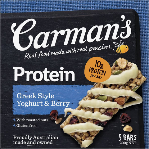 Carman's Protein Bars Greek Style Yoghurt & Berry 5 Pack