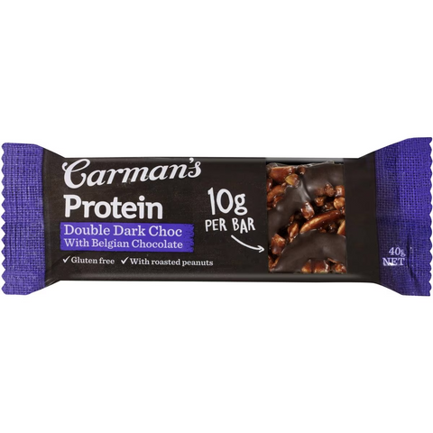 Carman's Protein Bars Double Dark Choc With Belgian Chocolate 10 Pack