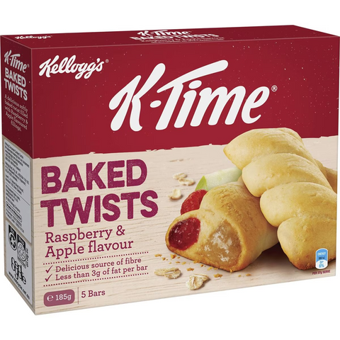 Kellogg's K-time Baked Twists Raspberry & Apple Flavour Snack Bars 5 Pack