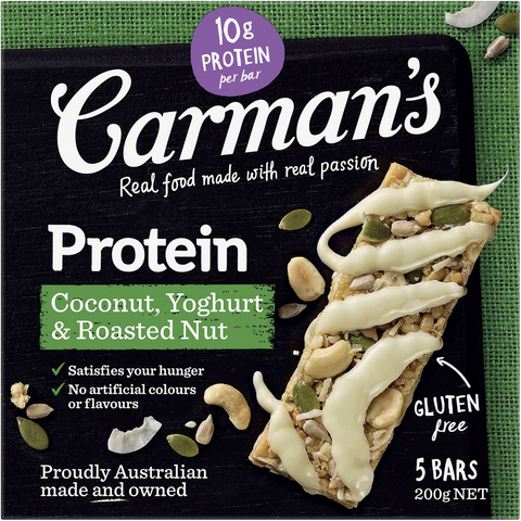 Carman's Protein Bars Coconut, Yoghurt & Roasted Nut 5 Pack