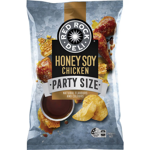 Red Rock Deli Potato Chips Honey Soy Chicken Entertaining Size 290g