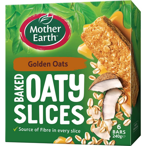 Mother Earth Golden Baked Oaty Slice Golden Oats 6 Pack 240g