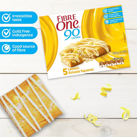 Fibre One 90 Calorie Lemon Drizzle Snack Bars 5 Pack