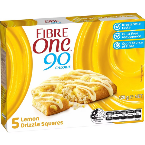 Fibre One 90 Calorie Lemon Drizzle Snack Bars 5 Pack