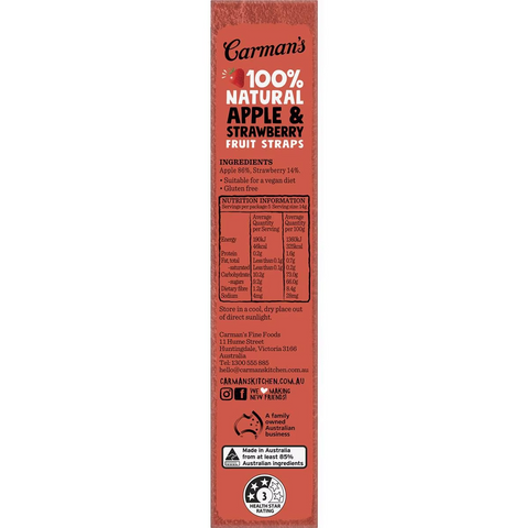 Carman's Fruit Straps Apple & Strawberry Twin Packs 5 Pack