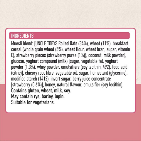 Uncle Tobys Muesli Bars Yoghurt & Strawberry 6 Pack