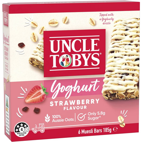 Uncle Tobys Muesli Bars Yoghurt & Strawberry 6 Pack