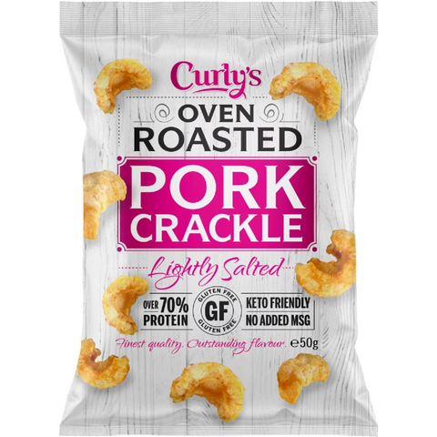 Curly's Oven Roasted Pork Crackle Lightly Salted 50g