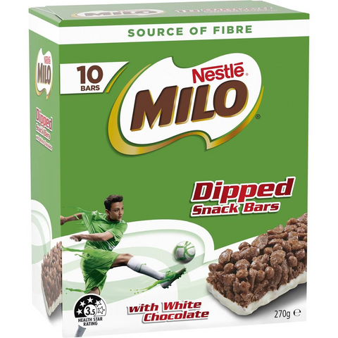 Nestle Milo Dipped Snack Bars With White Chocolate 10 Pack