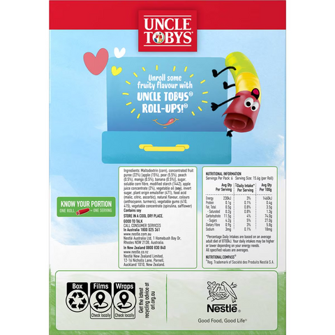 Uncle Tobys Roll-ups Rainbow Fruit Salad 6 Pack