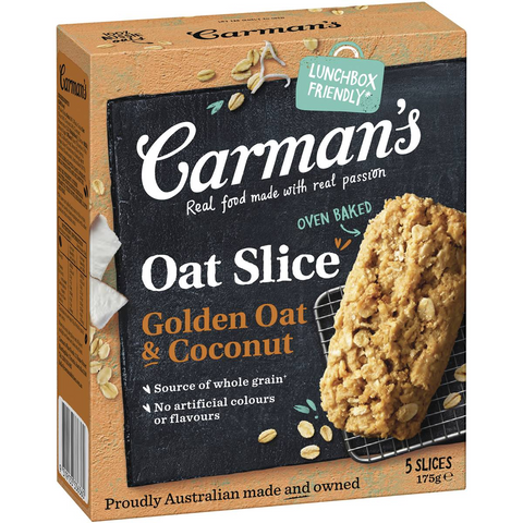 Carman's Oat Slices Golden Oat & Coconut 5 Pack