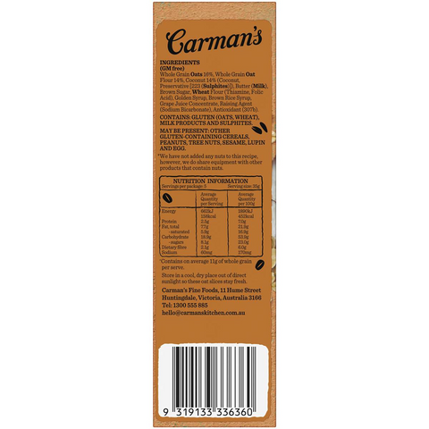 Carman's Oat Slices Golden Oat & Coconut 5 Pack