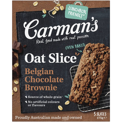 Carman's Oat Slices Belgian Choc Brownies 5 Slices