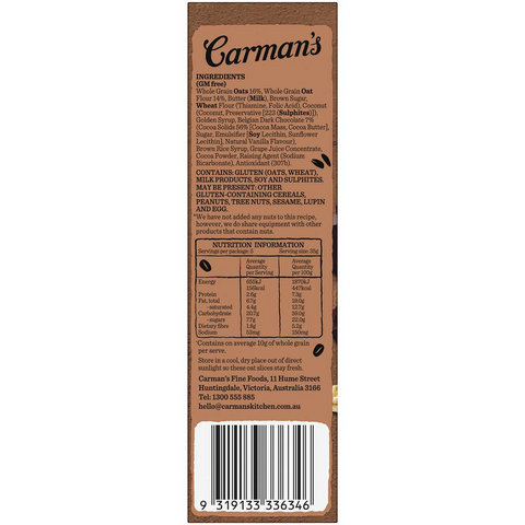 Carman's Oat Slices Belgian Choc Brownies 5 Slices