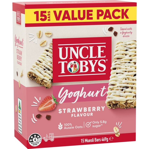 Uncle Tobys Yoghurt Muesli Bars Strawberry 469g