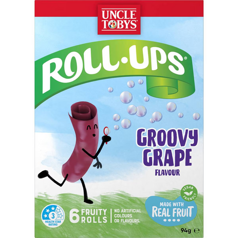 Uncle Tobys Roll-ups Groovy Grape 6 Pack