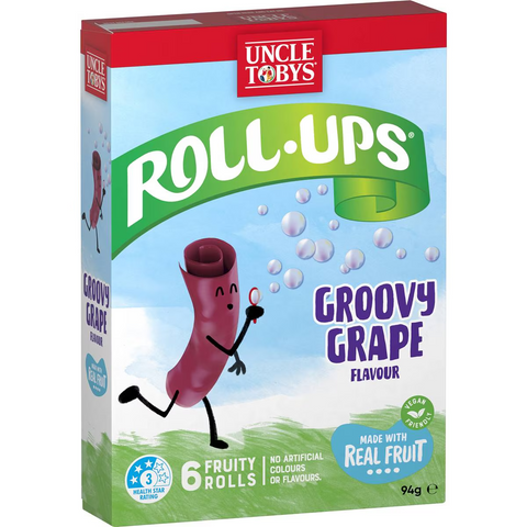 Uncle Tobys Roll-ups Groovy Grape 6 Pack