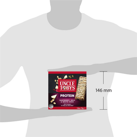 Uncle Tobys Protein Raspberry, Goji & White Choc Muesli Bars 5 Pack