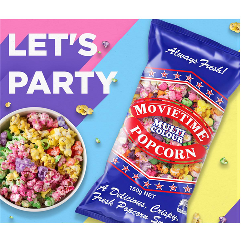 Movietime Popcorn Bag Multi Coloured 150g