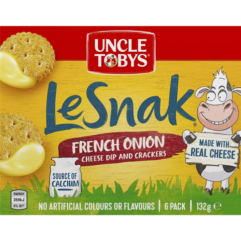 Uncle Tobys Le Snak French Onion 6 Pack