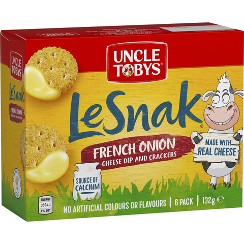 Uncle Tobys Le Snak French Onion 6 Pack