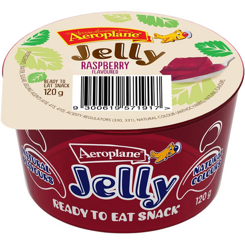 Aeroplane Ready To Eat Jelly Cup Snack Raspberry Flavour 120g