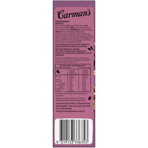 Carman's Oat Slices Cranberry & Blueberry 5 Pack