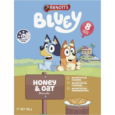 Arnott's Bluey Multipack Biscuits Honey & Oat 8 Pack