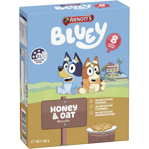 Arnott's Bluey Multipack Biscuits Honey & Oat 8 Pack