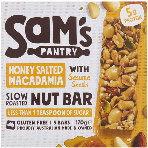 Sam's Pantry Honey Salted Macadamia Nut Bar 5 Pack