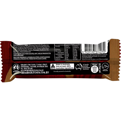 Carman's Muesli Bars Dark Choc, Cherry & Coconut 6 Pack