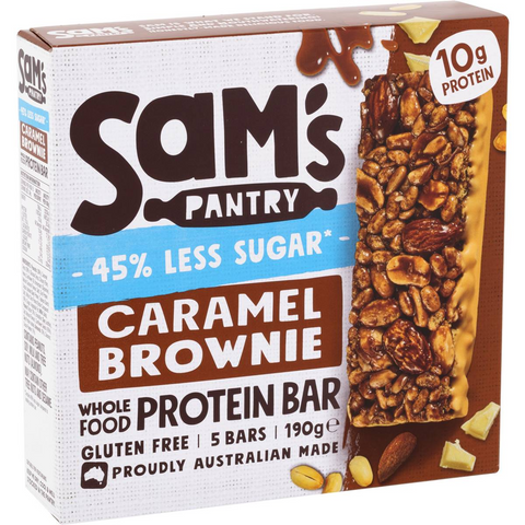 Sam's Pantry Caramel Brownie Low Sugar Protein Bars 5 Pack