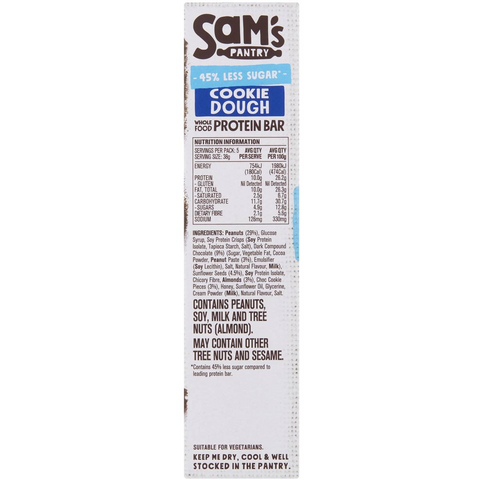 Sam's Pantry Cookie Dough Low Sugar Protein Bars 5 Pack