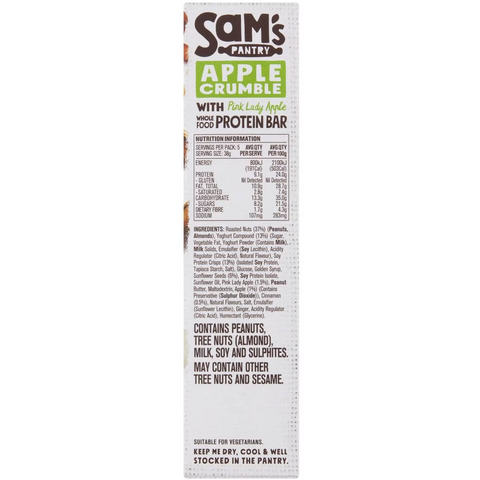 Sam's Pantry Apple Crumble Protein Bar 5 Pack