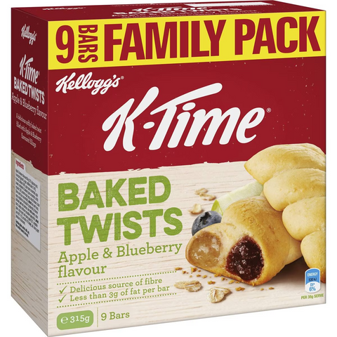 Kellogg's K-time Baked Twists Apple & Blueberry Flavoured Snack Bars 9