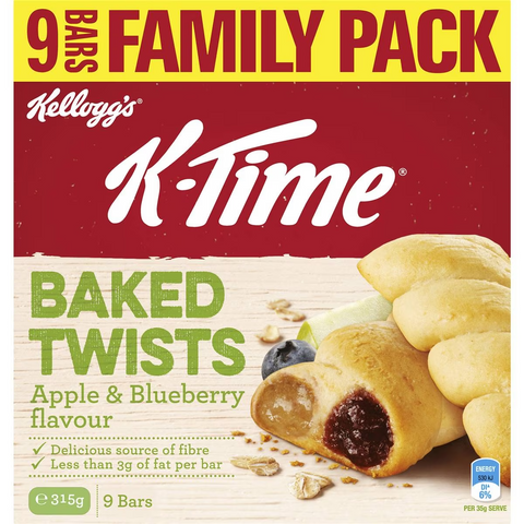 Kellogg's K-time Baked Twists Apple & Blueberry Flavoured Snack Bars 9