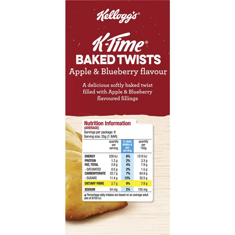 Kellogg's K-time Baked Twists Apple & Blueberry Flavoured Snack Bars 9