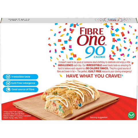 Fibre One 90 Calorie Birthday Cake Bars 5 Pack