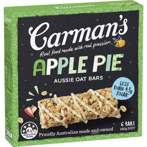 Carman's Aussie Oat Bars Apple Pie 6 Pack