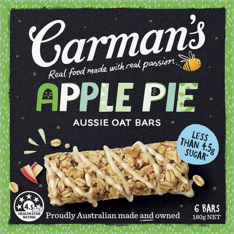 Carman's Aussie Oat Bars Apple Pie 6 Pack