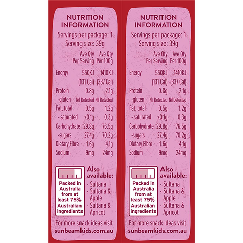 Sunbeam Sultanas & Cranberry 6 Pack