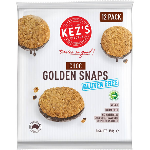 Kez's Kitchen Gluten Free Choc Golden Snaps 150g