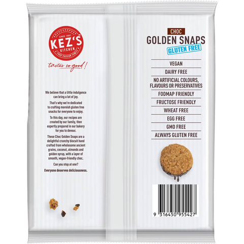 Kez's Kitchen Gluten Free Choc Golden Snaps 150g