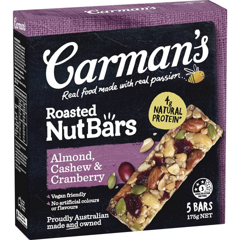 Carman's Nut Bars Almond, Cashew & Cranberry 5 Pack