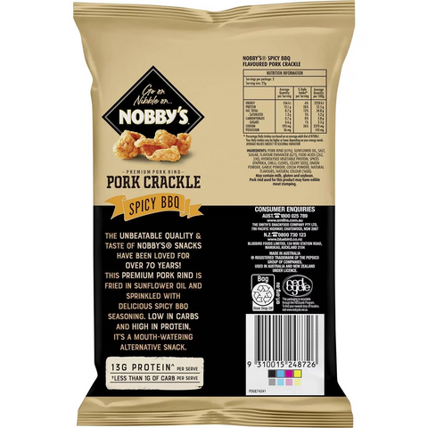 Nobby's Pork Crackle Spicy Barbecue Snacks 50g