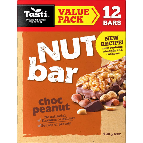 Tasti Choc Peanut Nut Bar 12 Pack