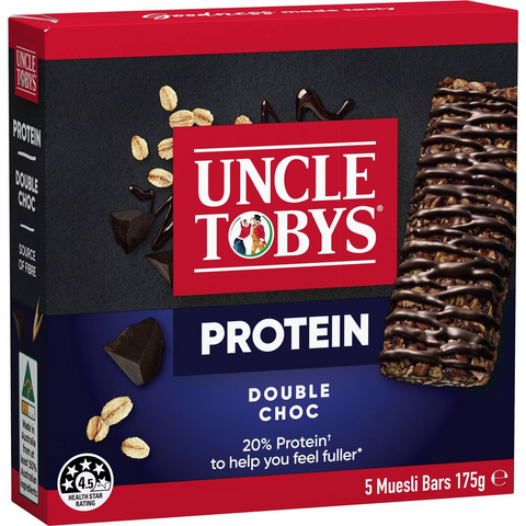 Uncle Tobys Protein Muesli Bars Double Choc 5 Pack