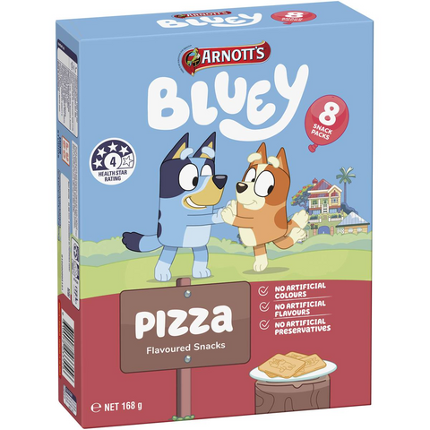 Arnott's Bluey Multipack Cracker Biscuits Pizza 8 Pack