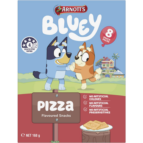 Arnott's Bluey Multipack Cracker Biscuits Pizza 8 Pack